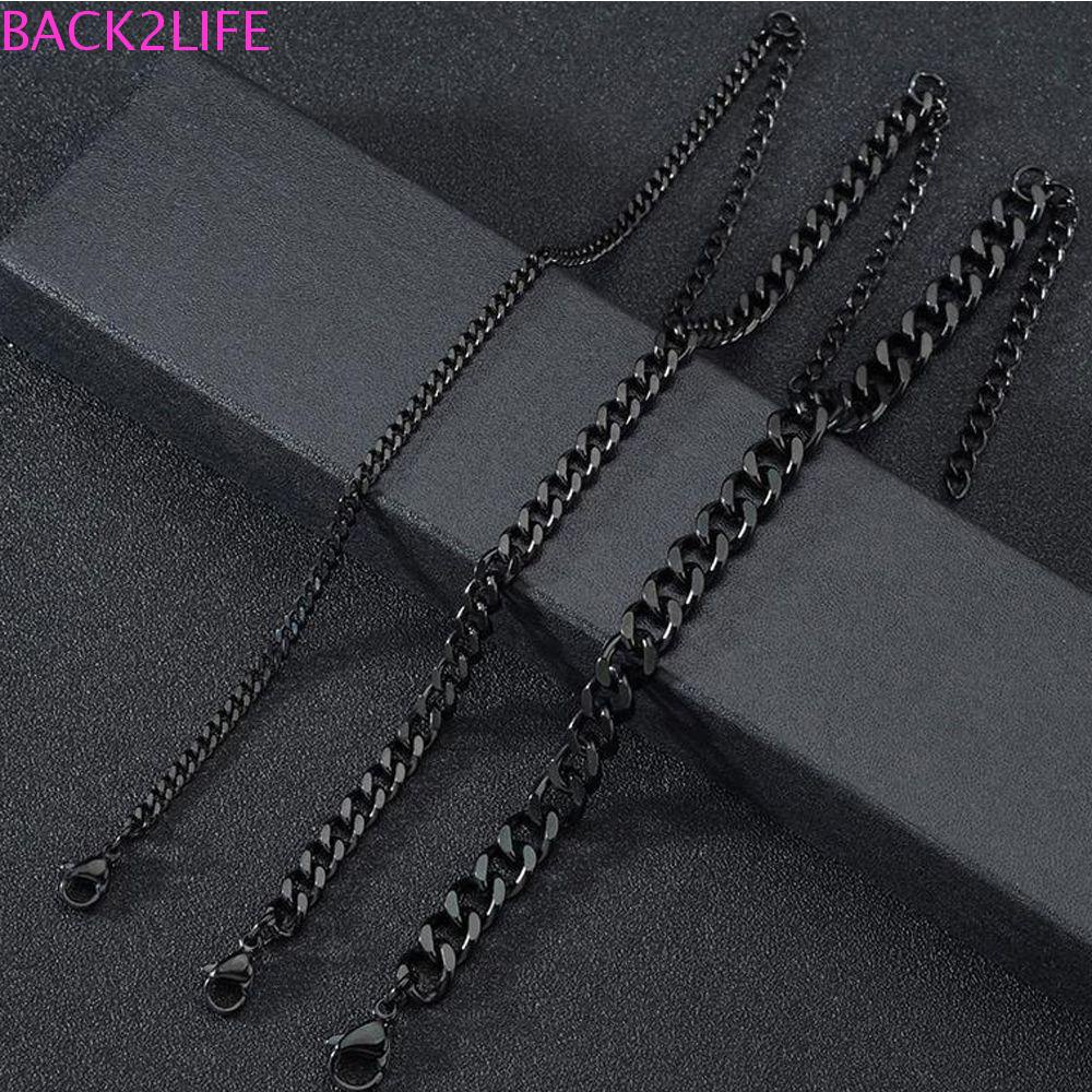 BACK2LIFE Vòng Tay Thép Không Gỉ Thiết Kế Đơn Giản Phong Cách Hiphop Thời Trang