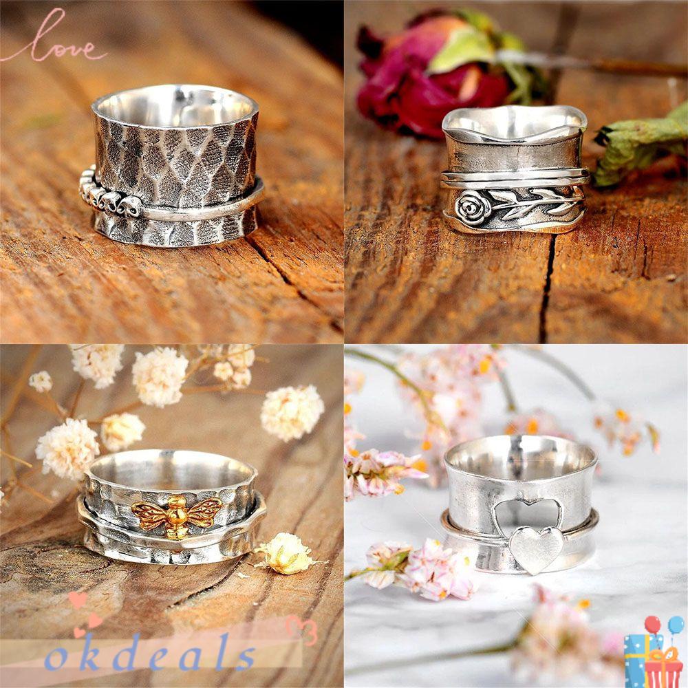 OKDEALS Nhẫn Xoay Giảm Căng Thẳng