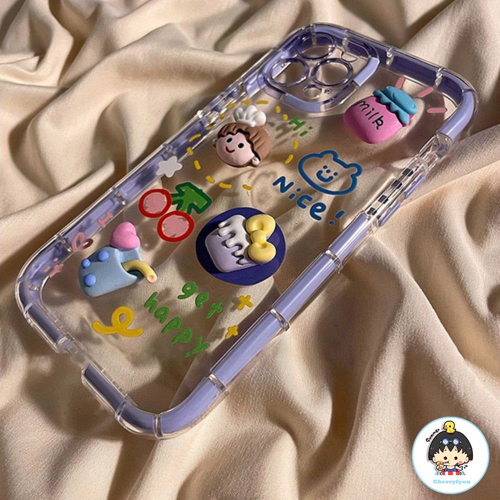 Ốp Điện Thoại TPU Mềm Chống Trượt Chống Rơi Họa Tiết Hoạt Hình Graffiti Cho IPhone 14 11 13 12 Pro Max 8 7 Plus X