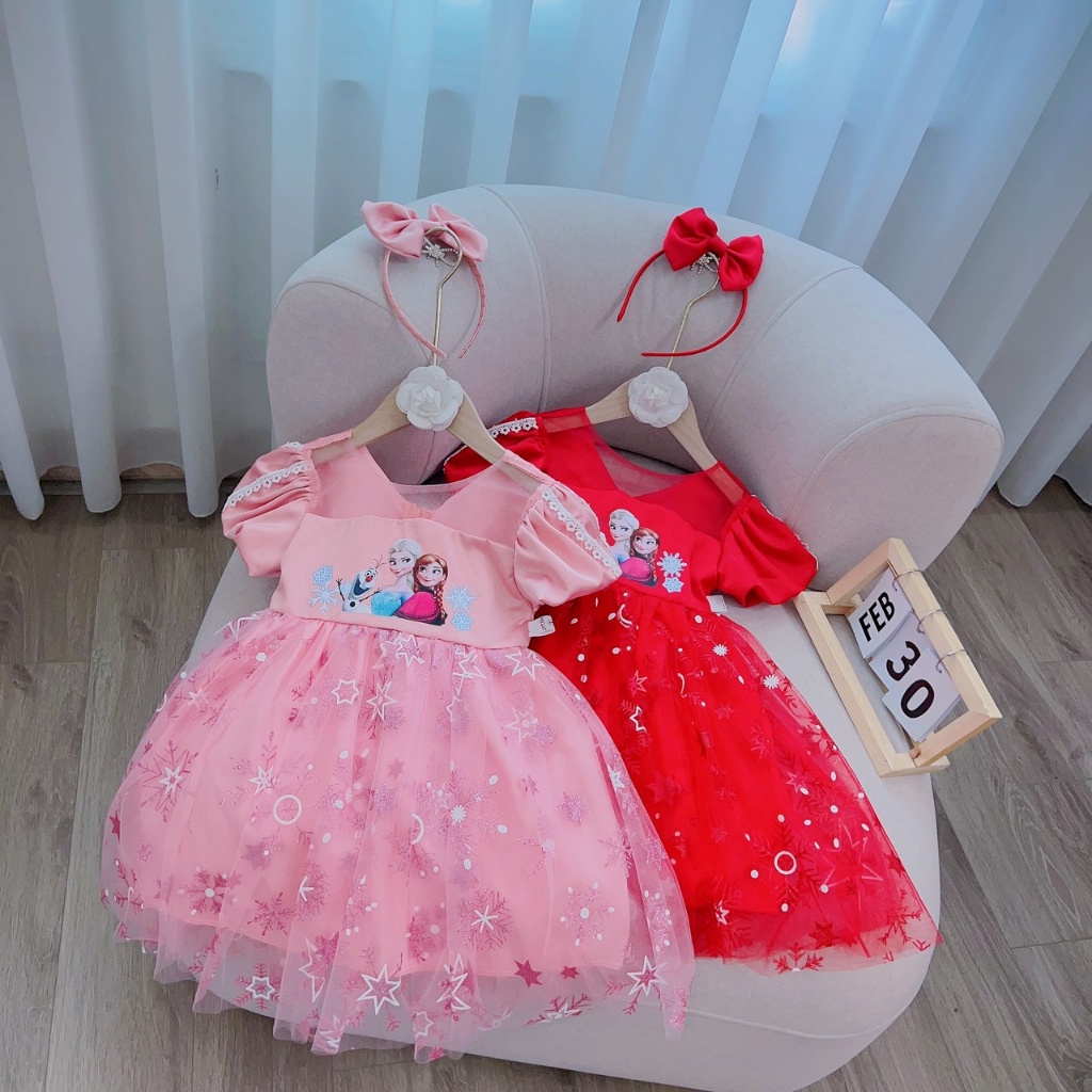 Váy cho bé gái công chúa Elsa kèm bờm xinh sắn từ 8-20kg