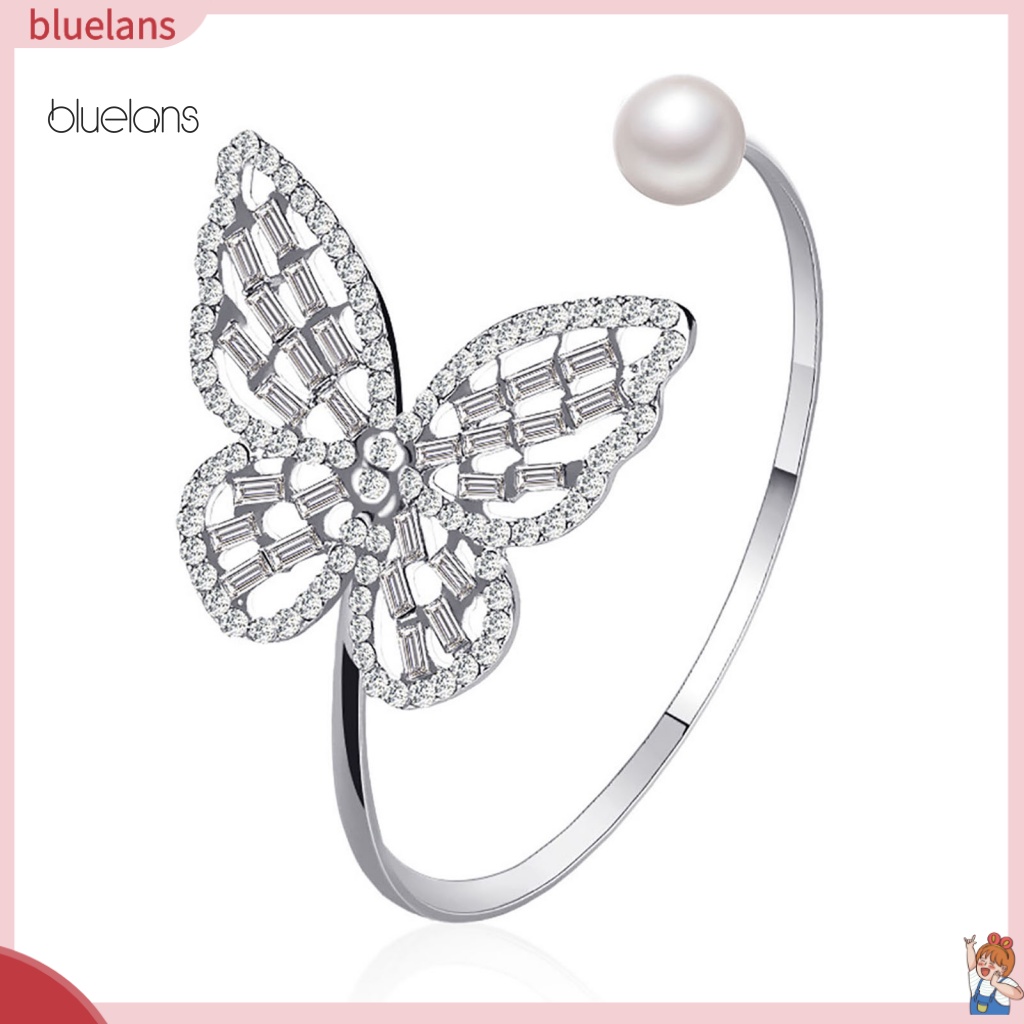 Vòng Đeo Tay Bluelans Mở Linh Hoạt Bằng Hợp Kim Hình Bướm Có Thể Điều Chỉnh Cho