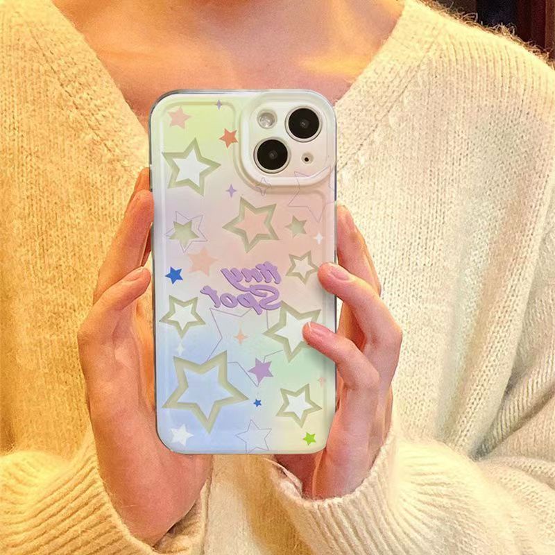 Ốp Điện Thoại Mềm Trong Suốt Họa Tiết Ngôi Sao Kiểu Hàn Quốc Cho Iphone 11 7 8 13Promax 1412 7JBX