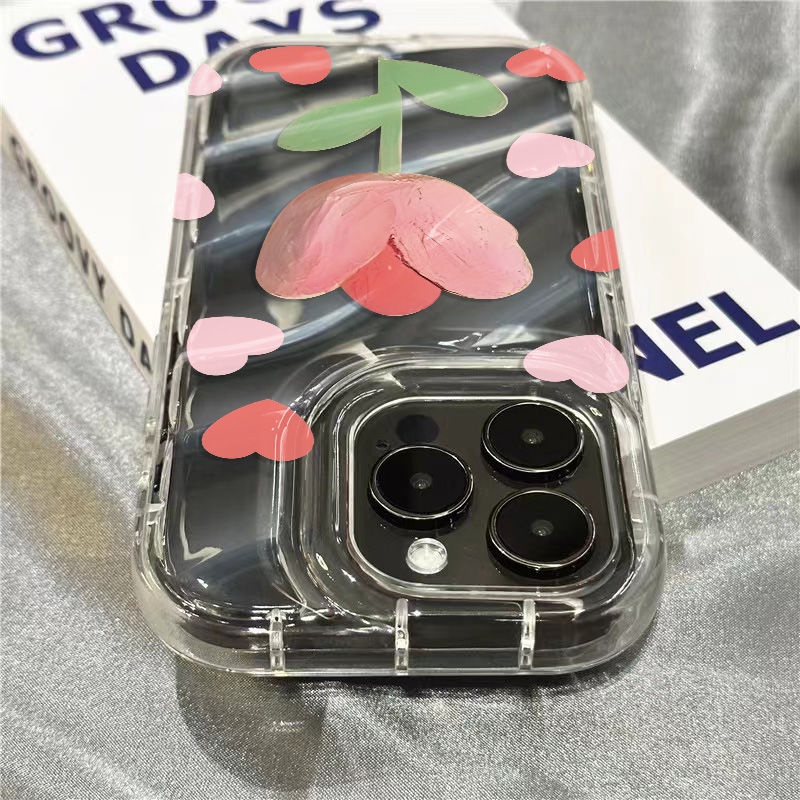 Ốp Điện Thoại Mềm Trong Suốt In Hình Hoa Tulip Cho Iphone 11 / 7plus 8 1312 Xr 14Promax / 8UIT