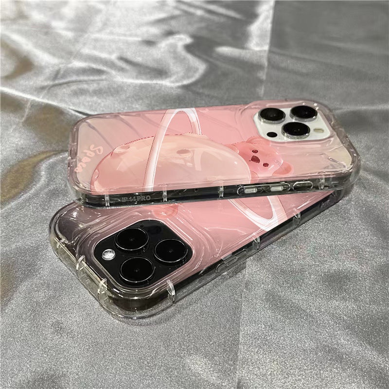 Ốp Điện Thoại Mềm Trong Suốt Hình Gấu Và Hành Tinh Cho iPhone14promax 1312 / 11 7 / 8plus xr / sins 99VN