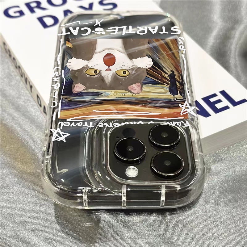 Ốp Điện Thoại Dẻo Trong Suốt Họa Tiết Hoạt Hình Chú Mèo / Graffiti Cho iPhone xr7 1312 iPhone14promax11 / 8 / plus LO8H