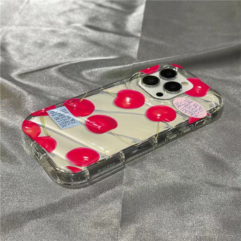 Ốp Điện Thoại Mềm Trong Suốt Họa Tiết Cherry To Dễ Thương Cho iPhone14promax / plus / xr8 13127sins11
