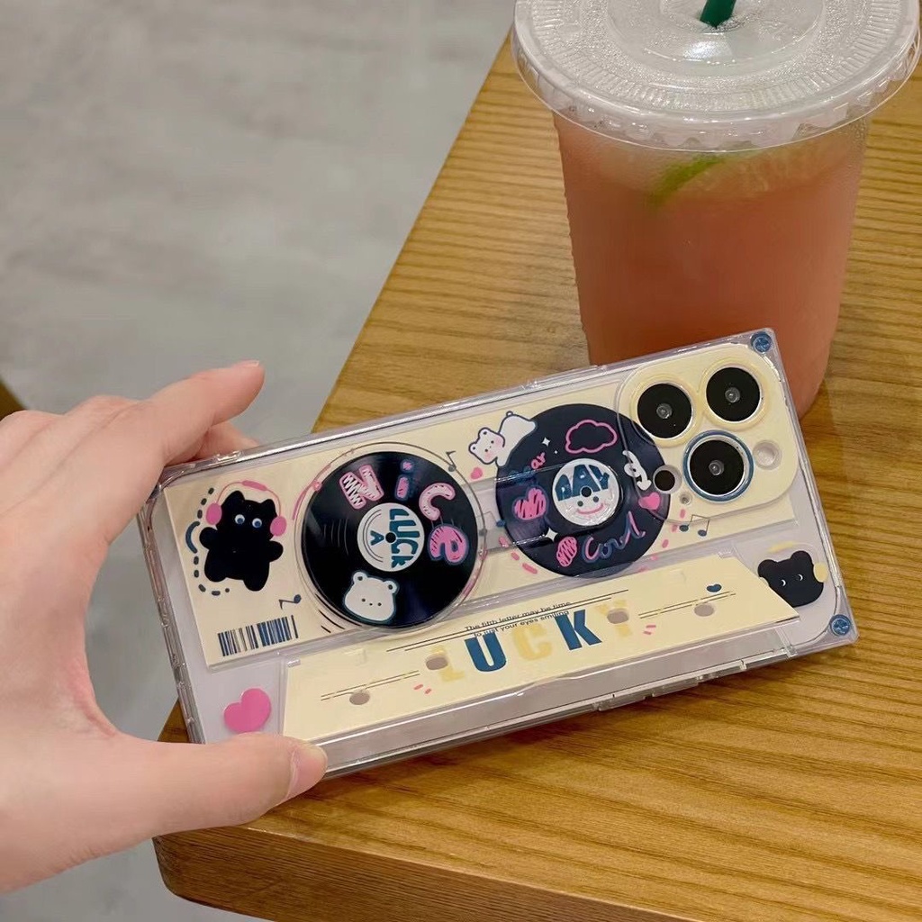 Ốp Điện Thoại Hình Băng Cát Sét Và Chú Gấu Dễ Thương Cho Apple Iphone11 14Promax 1213 V9NR