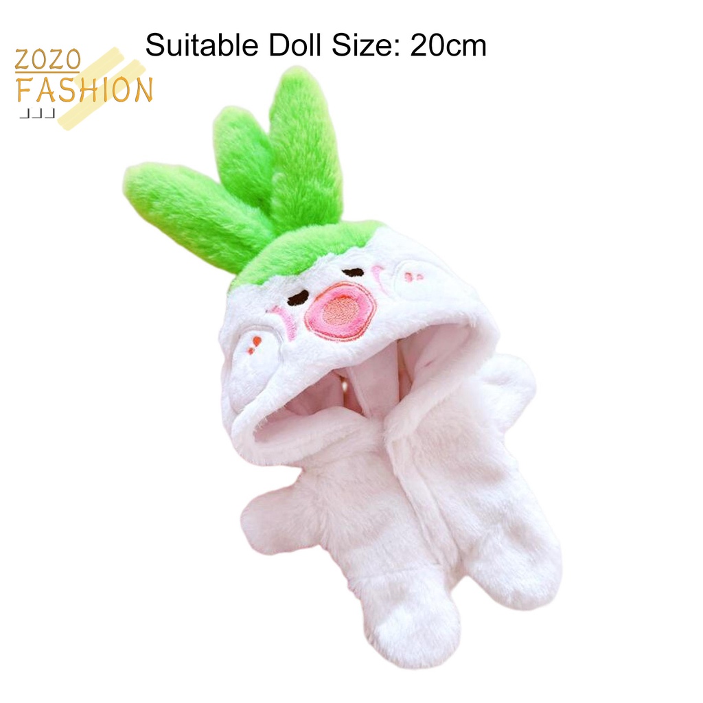 Bộ Áo Liền Quần Mềm Mại Hình Rau Củ Quả Dễ Thương Cho Búp Bê 20cm