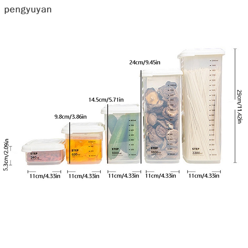 [pengyuyan] Hộp Đựng Thực Phẩm Tươi Mới Hình Vuông Kín Đáo Đa Năng Trong Suốt [Mới]