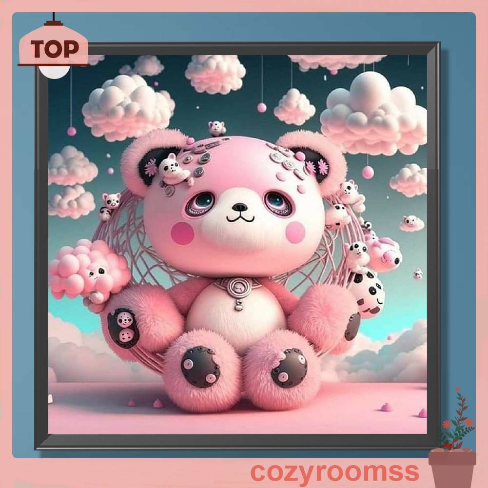 Bộ Tranh Đính Đá 5D Tự Làm Toàn Diện Hình Gấu Trang Trí Nhà Cửa