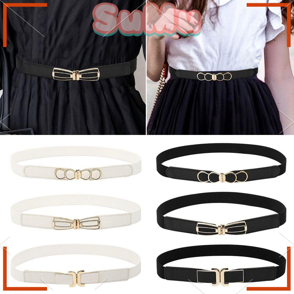 SUMU Thắt Lưng Khóa Kim Loại Co Giãn Thời Trang Cho Nữ