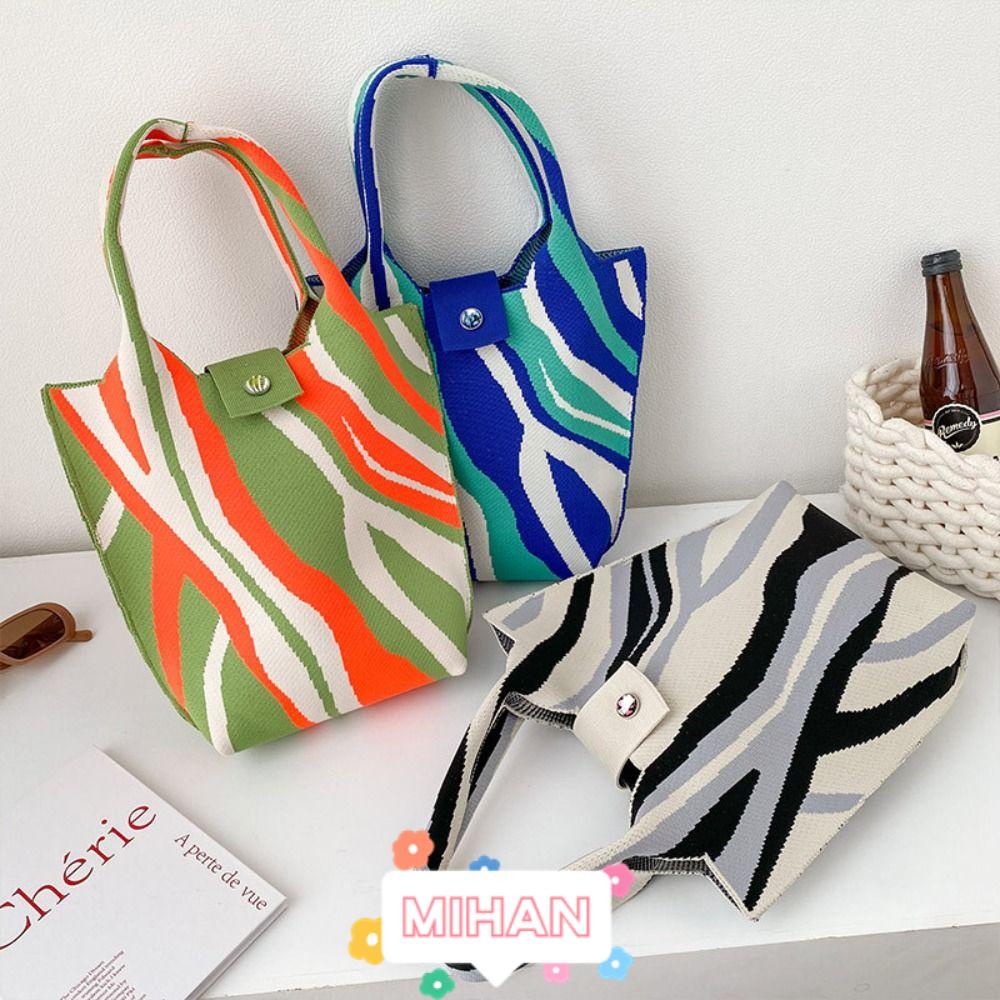 MIHAN1 Túi Xách Đan Len Thời Trang Nữ