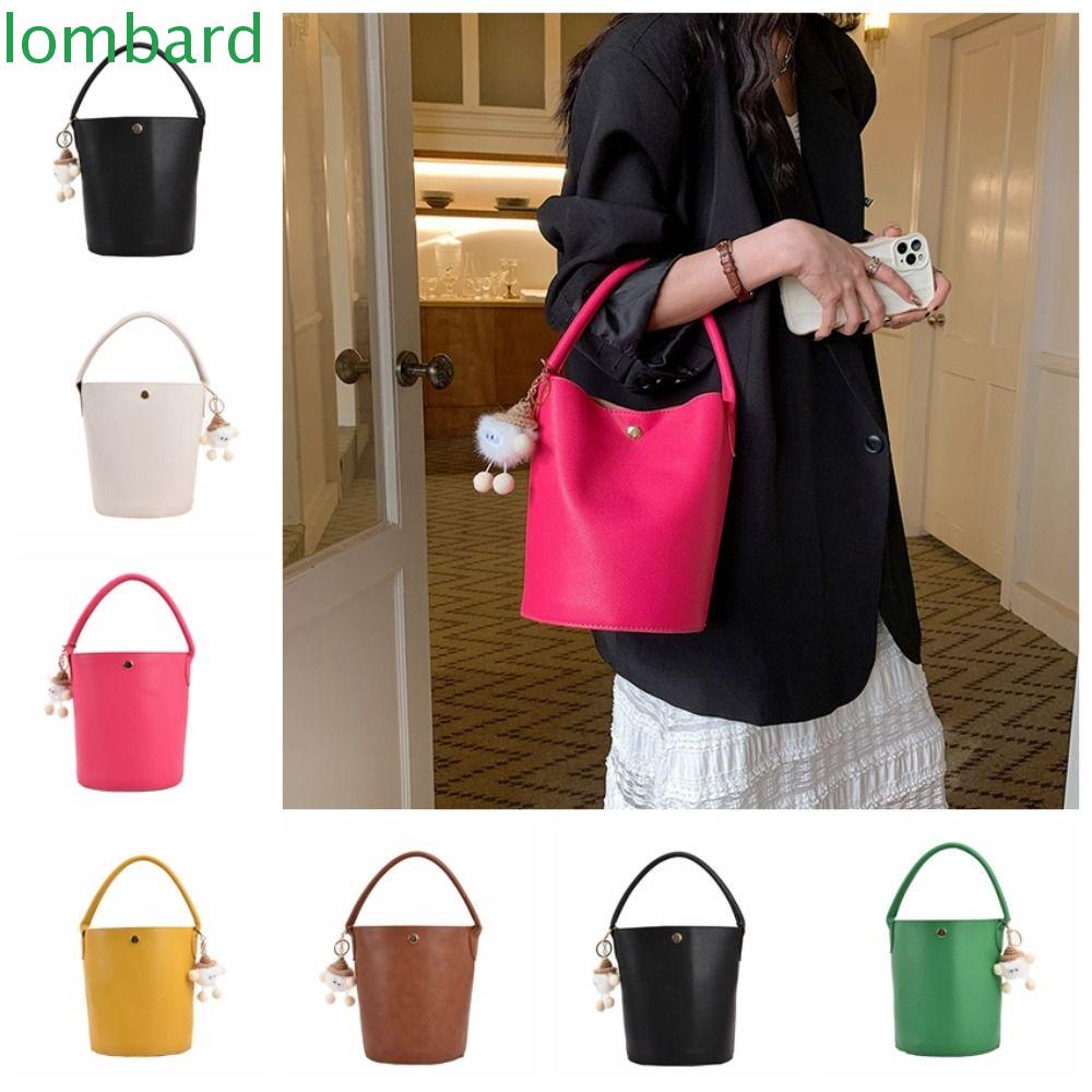 Túi Da Tròn Đeo Chéo Đựng Mỹ Phẩm Mềm Mại Có Móc Khóa Thời Trang Cho Nữ