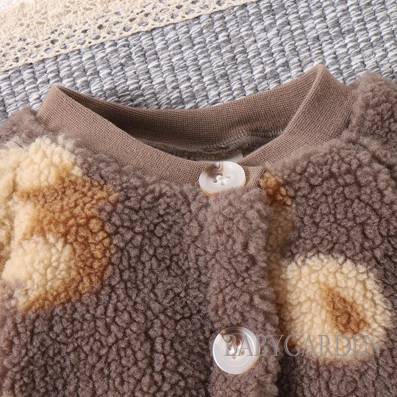 Bộ Áo Liền Quần Tay Dài In Hình Gấu Hoạt Hình Giữ Ấm Dành Cho Trẻ Em 0-132 Tháng Tuổi