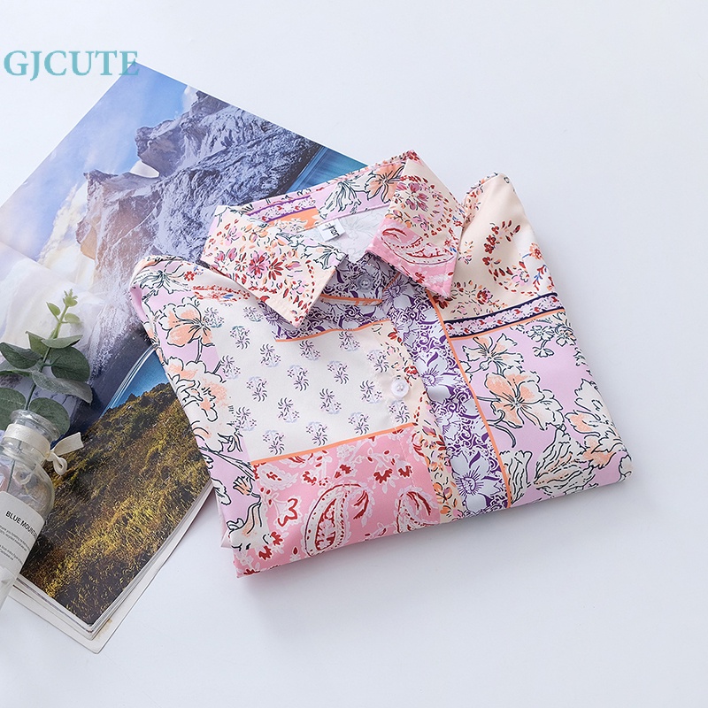 Áo Sơ Mi Tay Dài Dáng Rộng In Họa Tiết Hoa Thời Trang Mùa Hè Xinh Xắn Cho Nữ