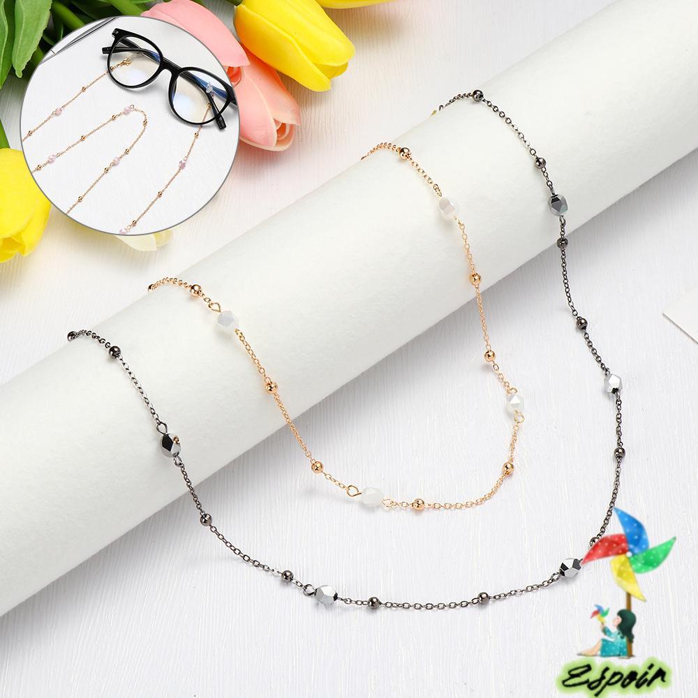 ESPO Dây Chuỗi Hạt Pha Lê Kim Loại Đeo Mắt Kính