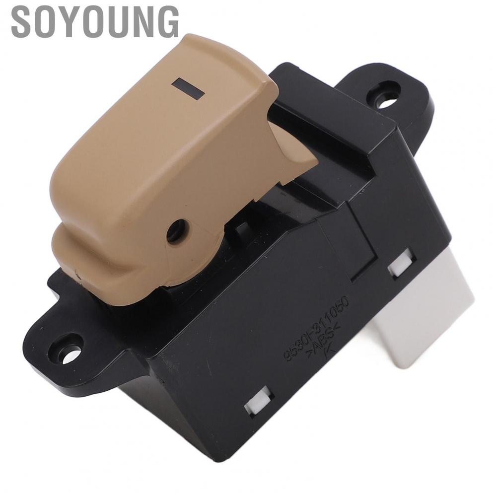 Soyoung Door Power Window Switch Rear Easy Install Fashionable Appearance Beige for Vehicle