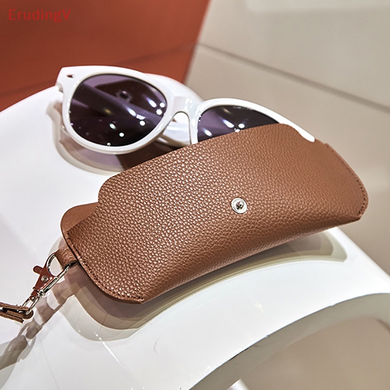 Túi Đựng Mắt Kính Cầm Tay Bằng Da PU Siêu Mỏng Nhẹ Có Dây Đeo Cổ Tay Cho Nam Nữ
