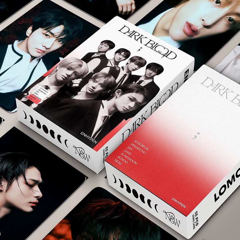 ENHYPEN LOMO Card Set 55 Tấm Thẻ Ảnh DARK BLOOD NEW Hình Nhóm Nhạc KPOP