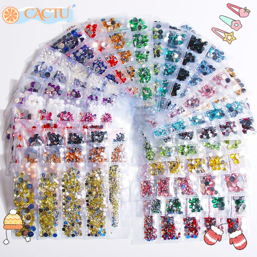 CACTU Bộ 100 HạT ĐíNh Trang Trí MóNg 3D 2-6mm