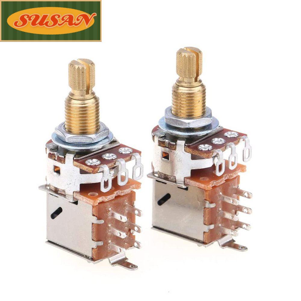SUSANS Công Tắc Kéo Dài Chiết Áp DPDT Bằng Đồng Cho Đàn Guitar