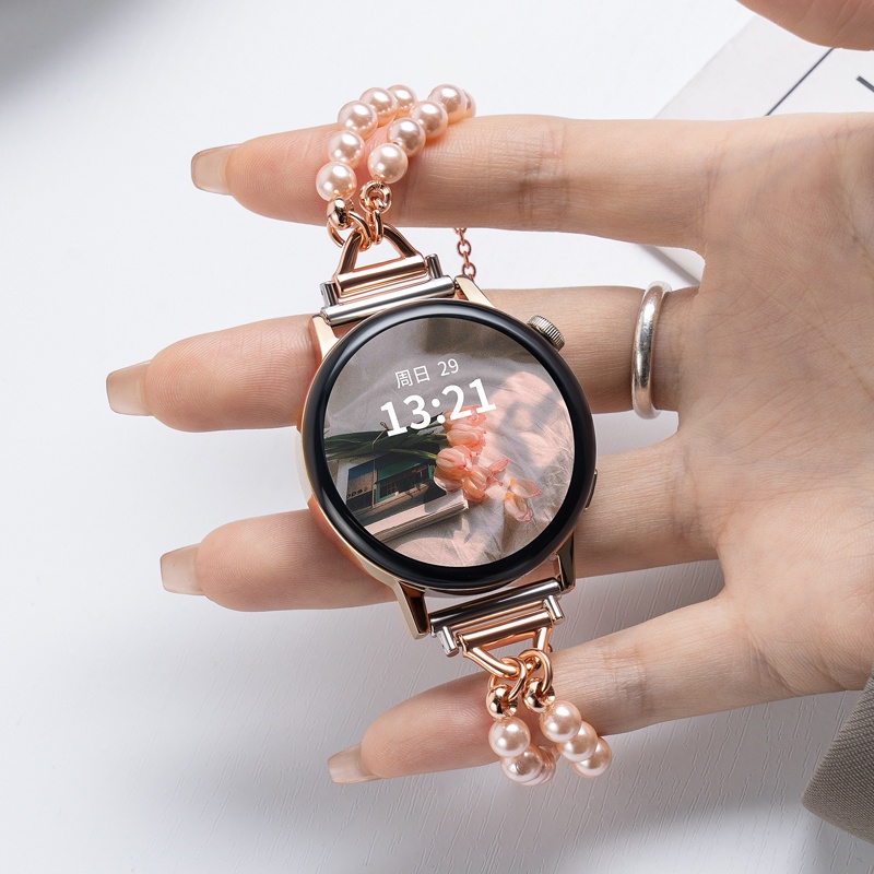 Dây Ngọc Trai Sang Trọng Đeo Đồng Hồ Cho Samsung Galaxy Watch 4 / 5 Pro 40 / 44 / 45mm Classic 46 / 42mm Galaxy Active 2 40mm 44mm