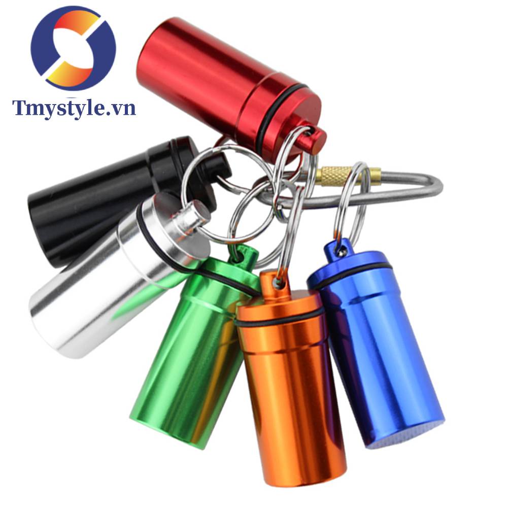 Móc Khóa Kiêm Hộp Đựng Thuốc Mini Chống Thấm Nước Tiện Dụng Khi Đi Bộ Đường Dài