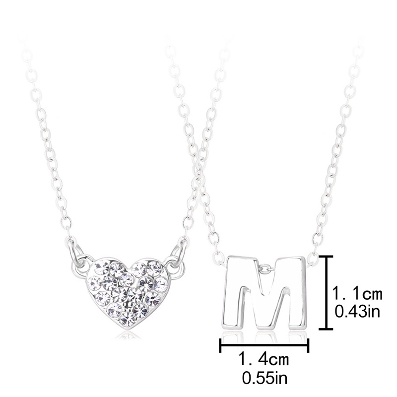 Bộ 2 Vòng cổ Mặt Trái Tim Đính Đá Đầy Cá Tính