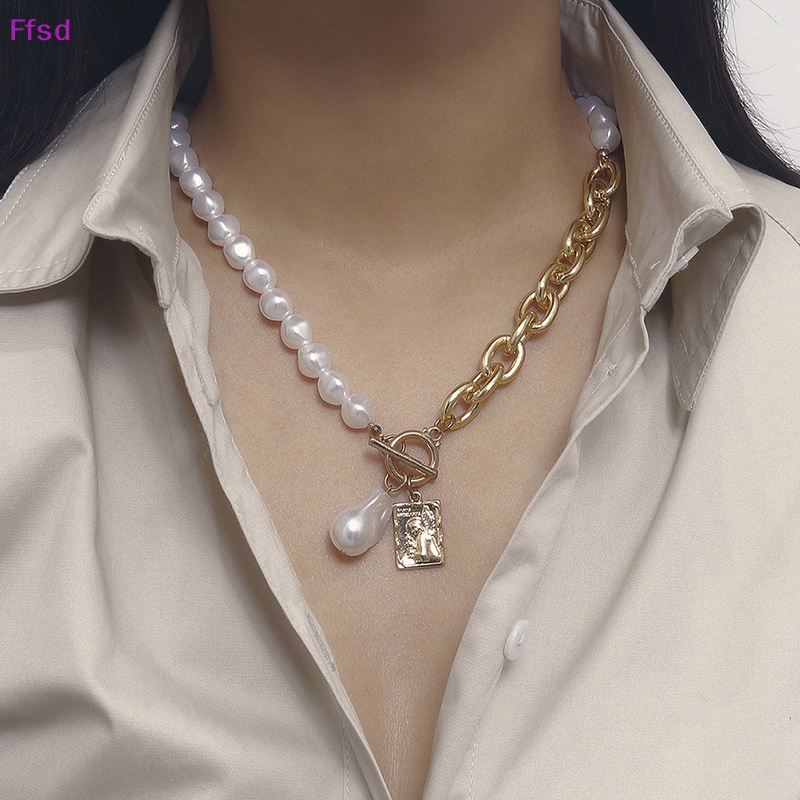 {Ffsd} Vòng Cổ Choker Phối Hạt Ngọc Trai Rỗng Thời Trang Làm Quà Tặng Cho Nữ