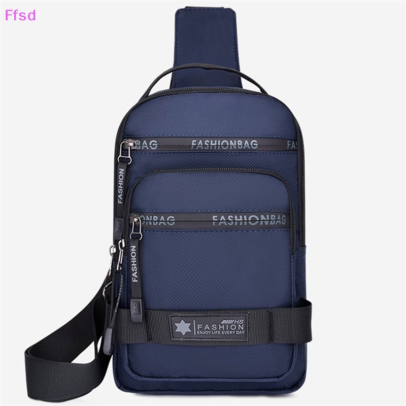 {Ffsd} Ba Lô Nylon Đeo Chéo Ngực Có Cổng Sạc USB Thời Trang Du Lịch Bán Chạy