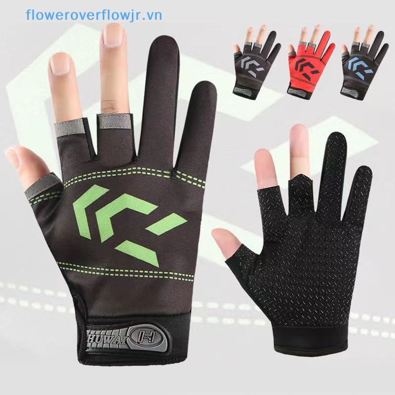 Găng Tay Nửa Ngón Bằng Lụa Lạnh Thoáng Khí Độ Co Giãn Cao Chống Trượt Dùng Khi Câu Cá / Đạp Xe Cho Nam