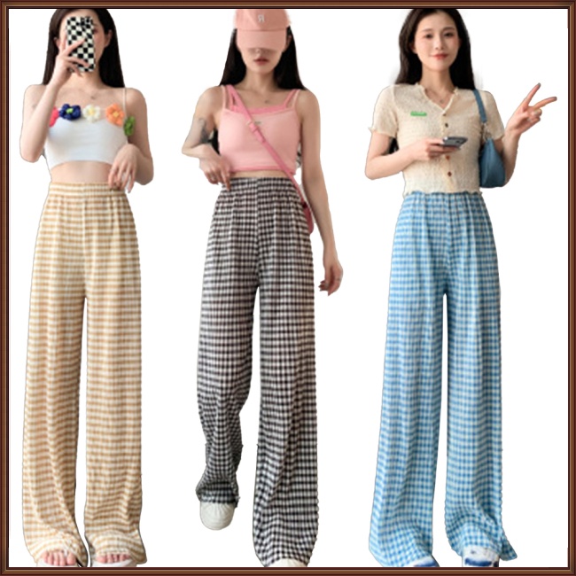 Quần Dài Lưng Cao Ống Rộng Dáng Suông Thời Trang Mùa Hè Cho Nữ