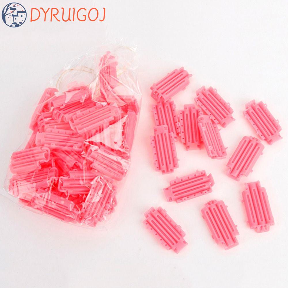 DYRUIDOJ Set 50 Lô Cuốn Tóc Gợn Sóng Bằng Nhựa Màu Hồng Tím Có Thể Tái Sử Dụng