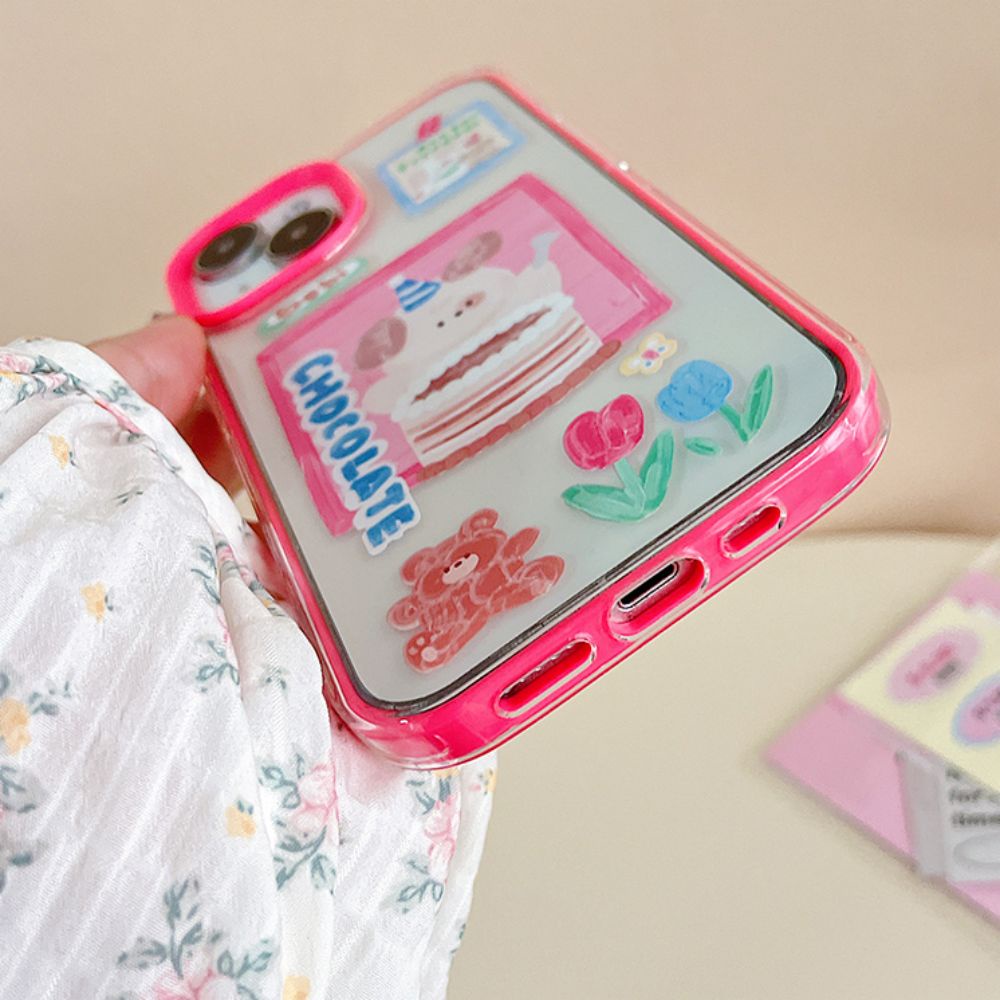 Ốp Điện Thoại TPU Mềm Chống Sốc 3 Trong 1 In Hình Gấu Dễ Thương Cho IPhone 14 13 12 11 Pro Max X XR 8 7 Plus