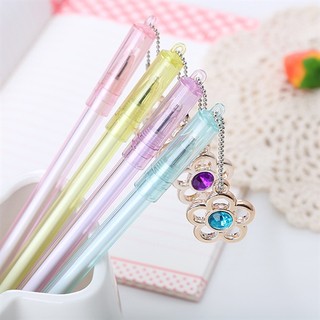 Bút Nước Mực Đen Tag Hình Hoa 5 Cánh Kèm Ngọc