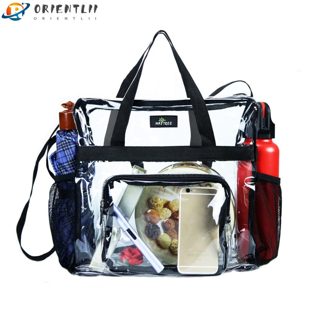 ORIENTLII Túi Đeo Chéo Bằng Nhựa PVC Trong Suốt Sức Chứa Lớn Phong Cách Thể Thao Thời Trang Cho Nam Và Nữ