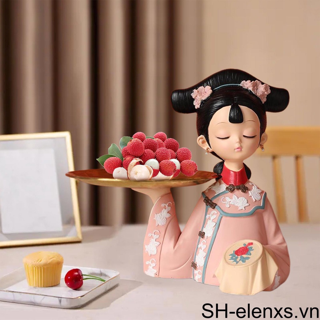 Khay Đựng Bánh Kẹo Hình Cô Gái Cung Điện Trung Hoa Hiện Đại