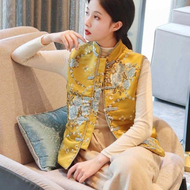 Áo Khoác Jacquare Cổ Đứng Thủ Công Nhỏ Nhắn Phong Cách Trung Hoa Thời Trang Xuân Hè 2023 Dành Cho Bạn Nữ