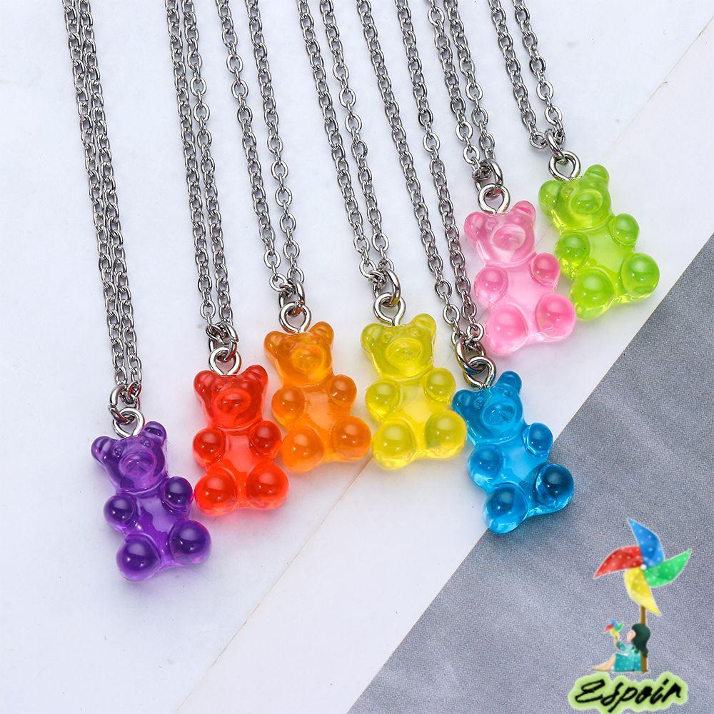 ESPO Mặt Dây Chuyền Hình Gấu Bằng Thép Resin DIY Thời Trang Cho Nữ