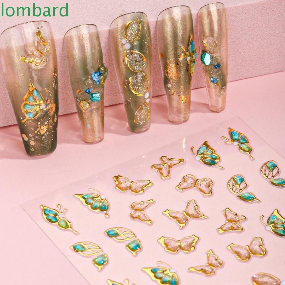 LOMBARD Miếng Dán Trang Trí Móng Tay Họa Tiết Hoạt Hình 5D Cho Nữ