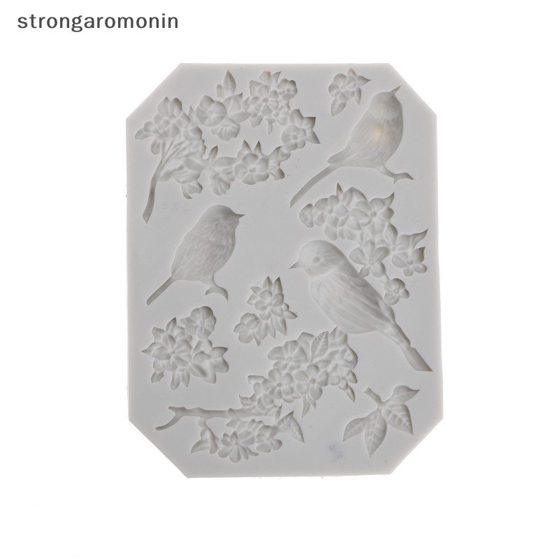 Khuôn Silicone Làm Bánh Tạo Hình Chim Và Hoa Độc Đáo Tiện Dụng
