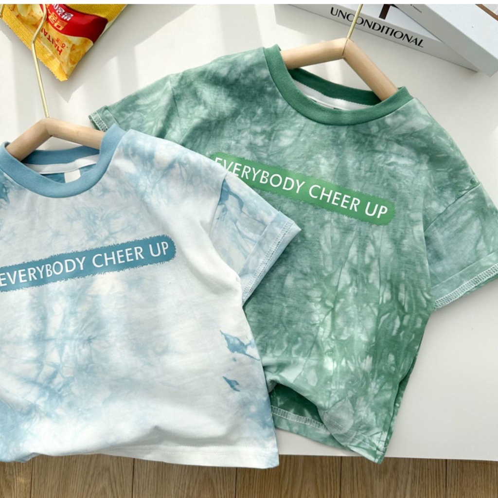 Áo Thun Cotton Mỏng Tay Ngắn Dáng Rộng In Chữ Phong Cách Hàn Quốc Thời Trang Mùa Hè Dễ Thương Cho Bé Trai