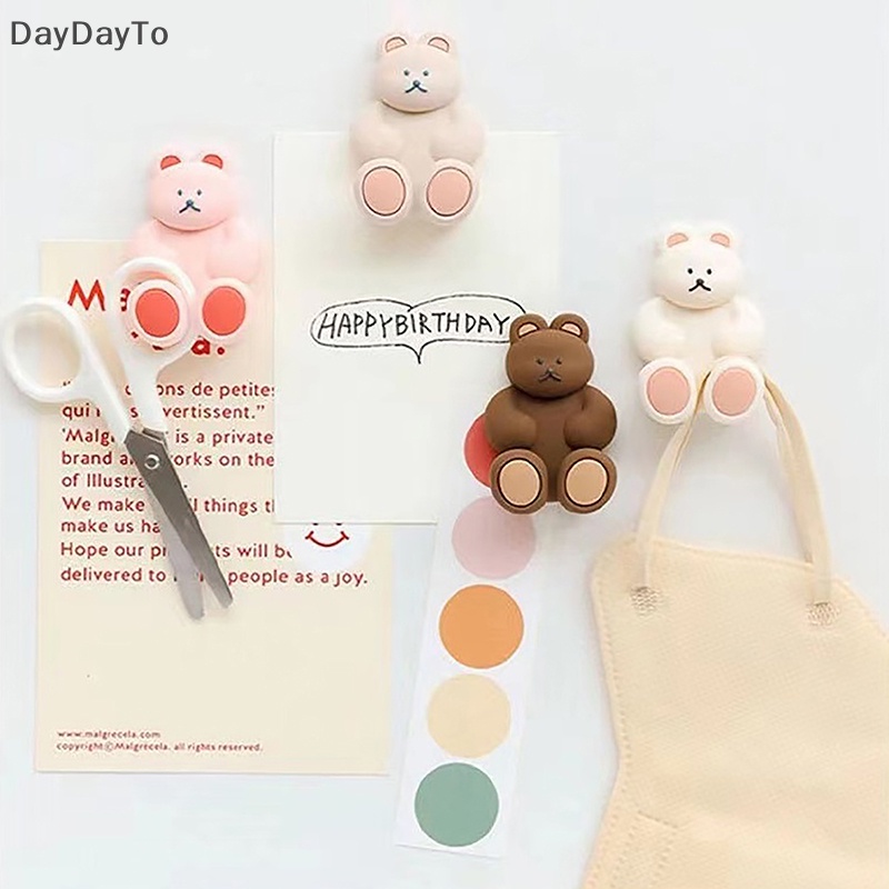 Giá Đỡ Bàn Chải Đánh Răng &amp; Móc Hít Chân Không Hình Gấu Hoạt Hình Daydyto Sắp Xếp Gọn Gàng Có Giác Hút