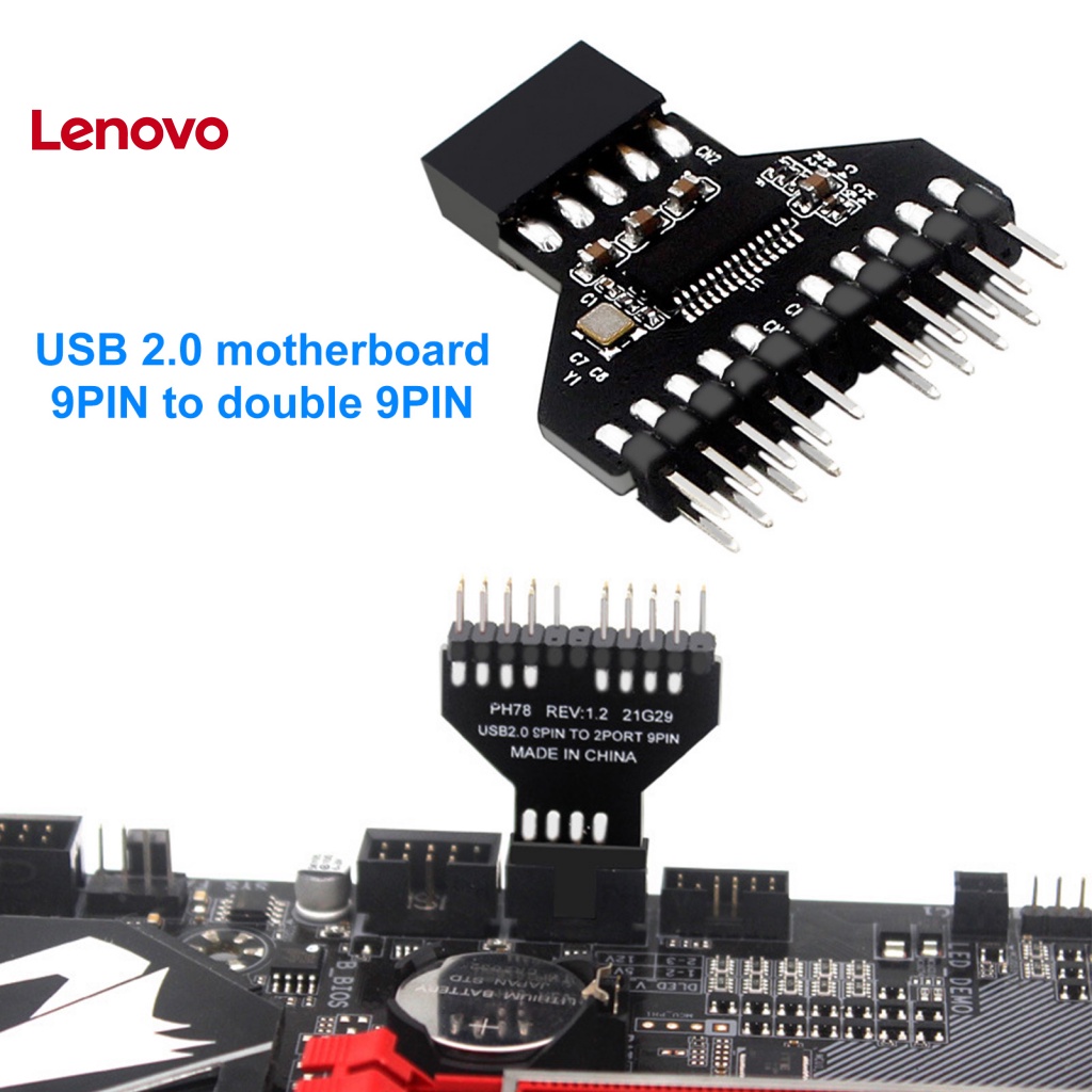 Đầu Nối Bo Mạch Chủ Hoa Hướng Dương Cổng USB2.0 9Pin Sang 2 9Pin Cho Đèn RGB Máy Tính