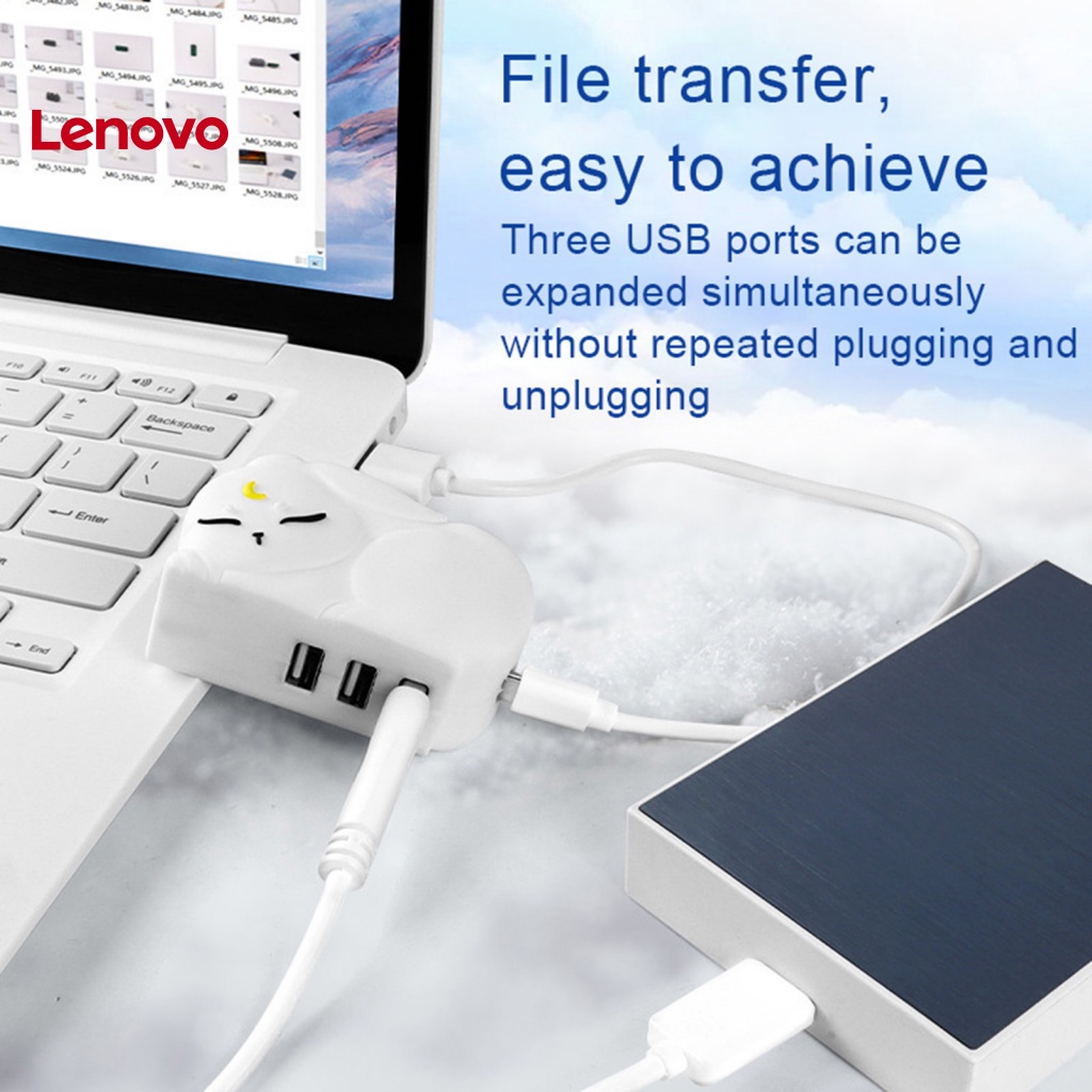 Bộ Chia Cổng USB 2.0 Type-C / USB 2.0 Tốc Độ Cao Hình Hoa Hướng Dương / Mặt Trăng / Thỏ Đang Ngủ Cho Máy Tính