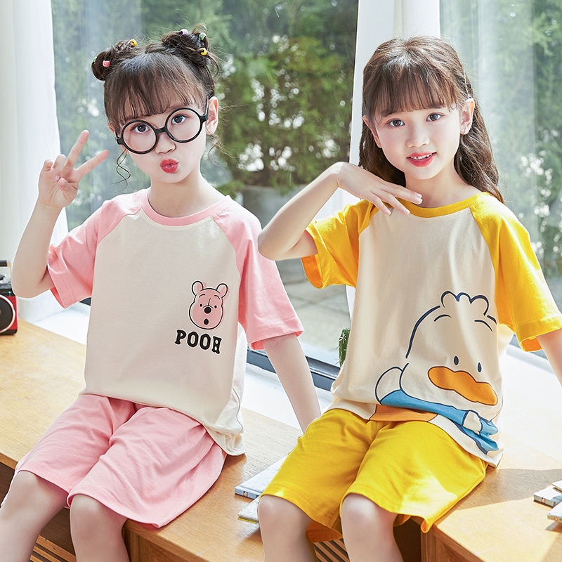 Bộ Đồ Ngủ Ngắn Tay Họa Tiết Hoạt Hình Thời Trang Mùa Hè Cho Nữ