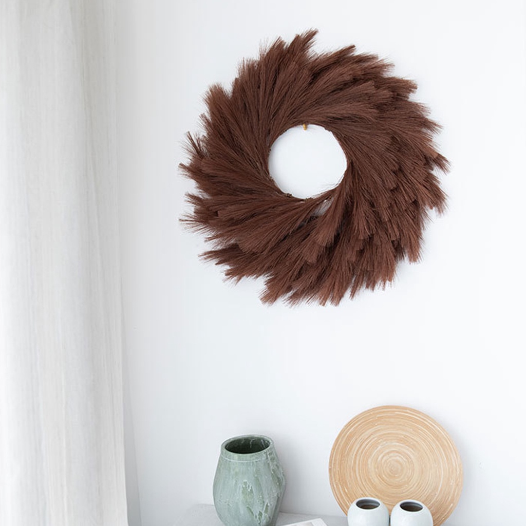 (Bất Ngờ) Vòng Hoa Cỏ Pampas Nhân Tạo Bằng Vải Màu Sắc Sống Động Thân Thiện Với Môi Trường Không Phai Màu Trang Trí Nhà Cửa