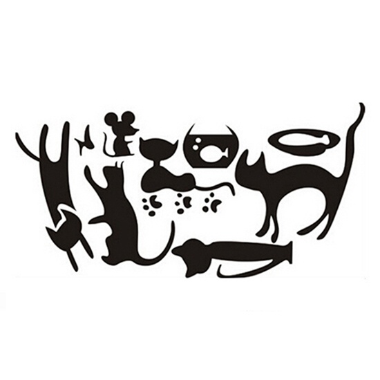 Sticker Dán Công Tắc Trang Trí Hình Mèo Và Chuột Dễ Thương