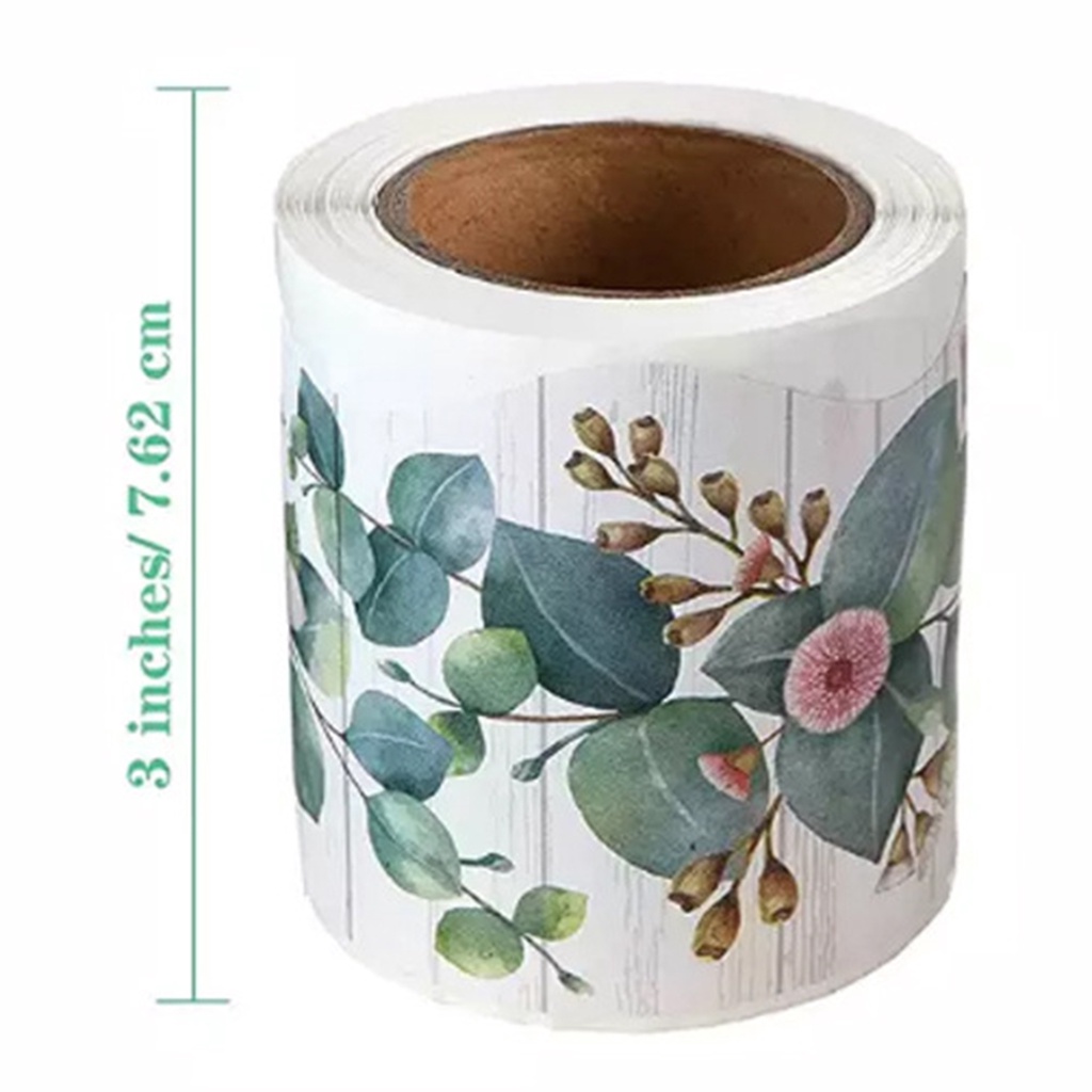 1 Cuộn 5M Sticker Dán Tường Chống Thấm Nước Hình Hoa Lá Bạch Đàn