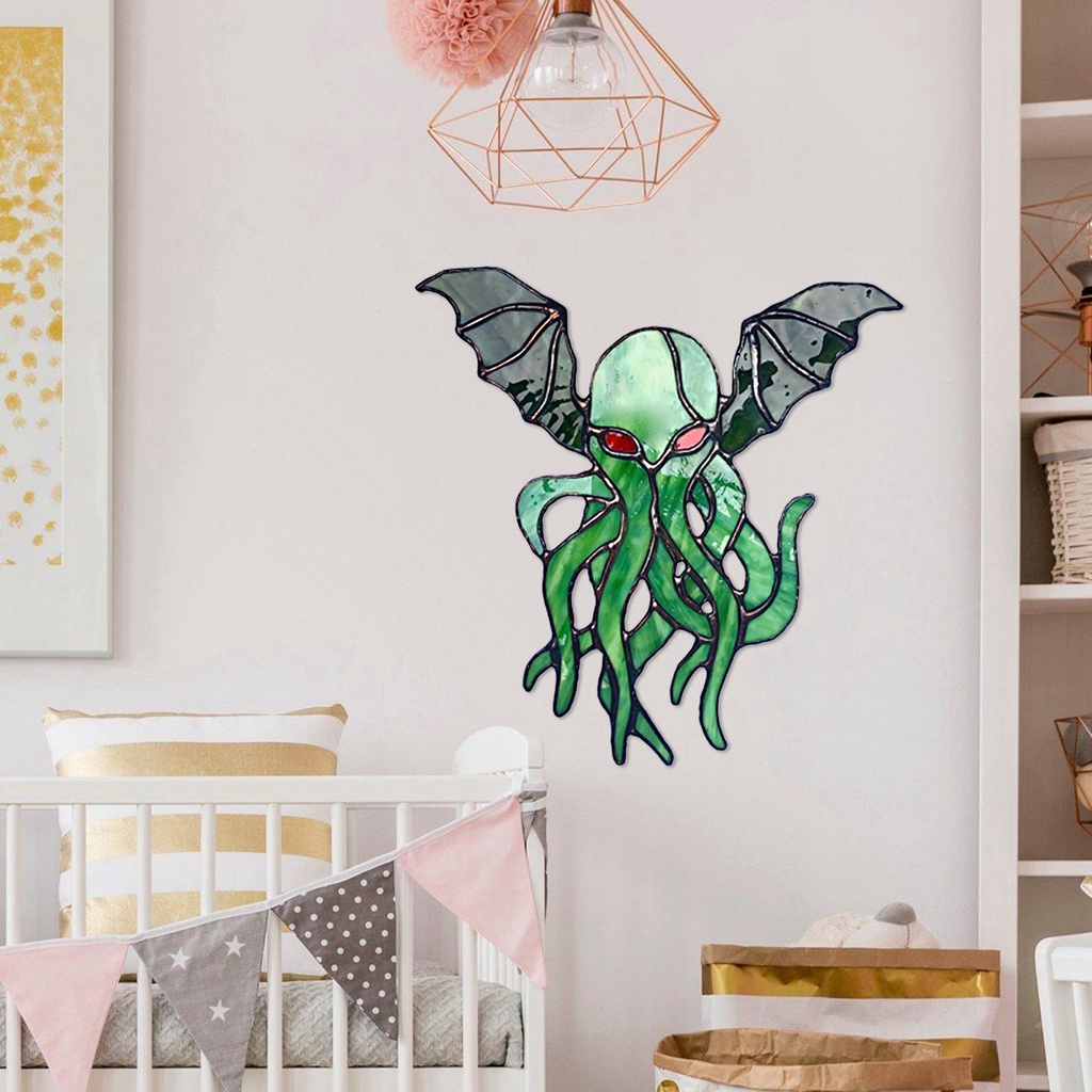 Miếng Dán Tường / Kính Cửa Sổ Bằng PVC Hình Bạch Tuộc Có Cánh Bắt Mắt Tháo Rời Được